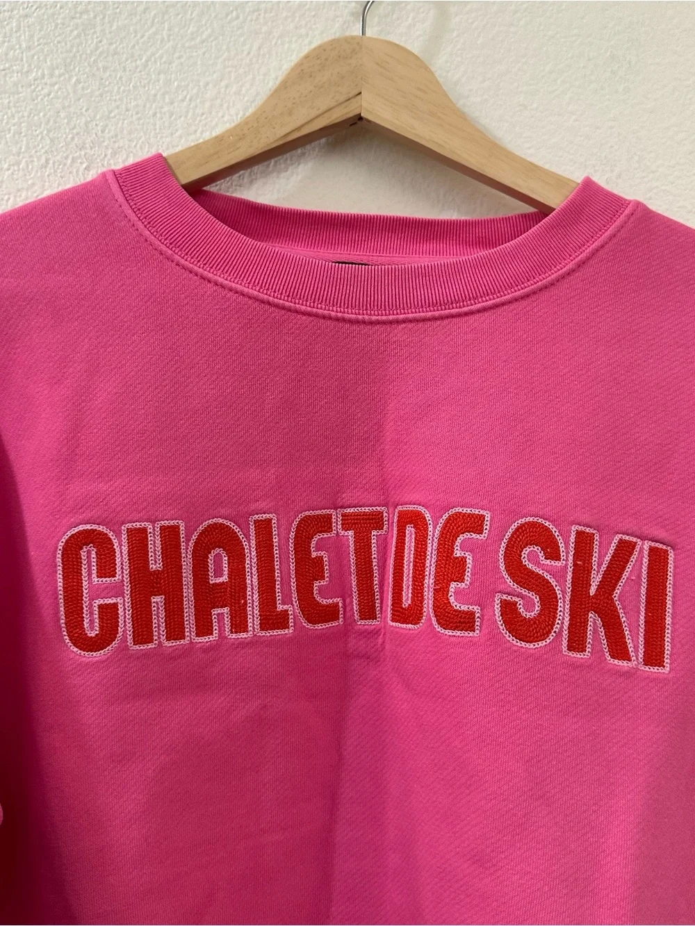 J. Crew Heritage Fleece Chalet de Ski Graphic Sweatshirt in Regal Rose Small